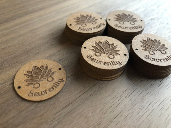 Round Engraved Labels (Washable Paper Fabric/Vegan Faux Leather)
