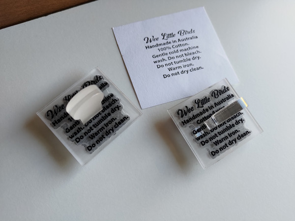 Care Instructions Rubber Stamp (Acrylic) - Personalisable