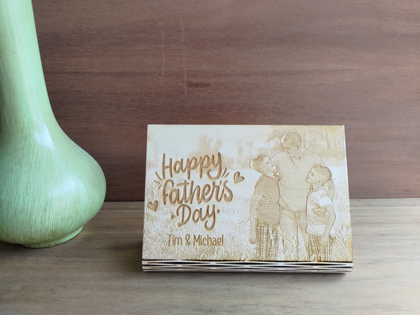 Self-Standing Photo Plaque (Wood) - Horizontal Design - Personalisable