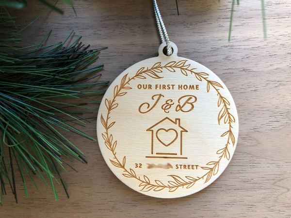 Christmas Ornament (Wood) - Our First Home - Personalisable