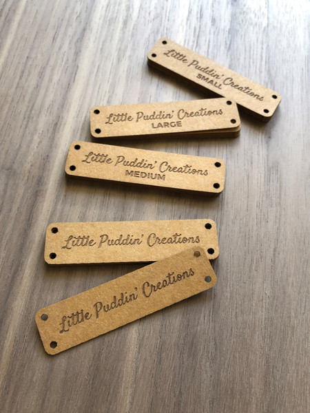 Custom Labels  - Little Puddin' Creations (Washable Paper Fabric/Vegan Faux Leather)
