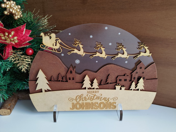 Christmas Decoration - Mighty Christmas Village (Wood & Acrylic)  - Personalisable