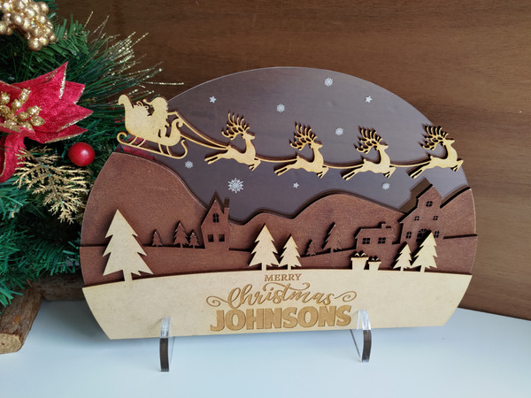Christmas Decoration - Mighty Christmas Village (Wood & Acrylic)  - Personalisable