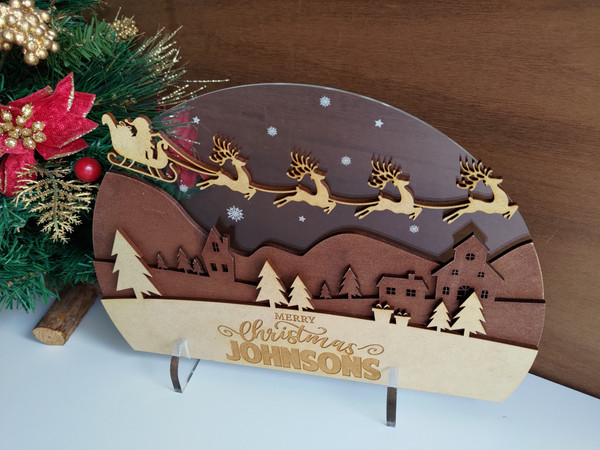 Christmas Decoration - Mighty Christmas Village (Wood & Acrylic)  - Personalisable