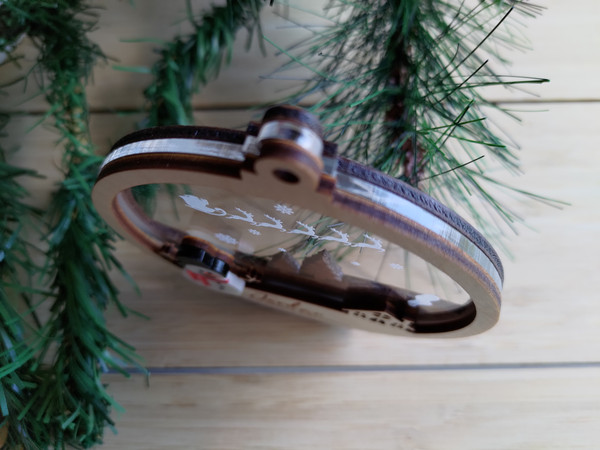 Multilayered Christmas Ornament (Wood & Acrylic) - Snowman Christmas Village- Personalisable