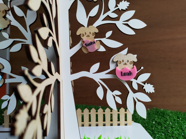 Easter Family Tree (Wood & Acrylic) - Personalisable