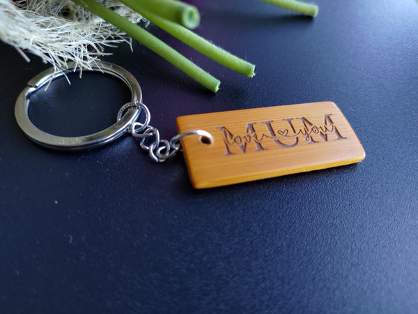 Keyring (Solid Bamboo) - Love You Mum / Nan