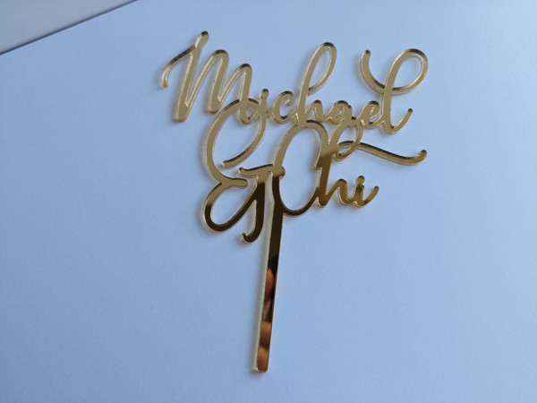 Cake Topper (Acrylic) - Name of Bride and Groom