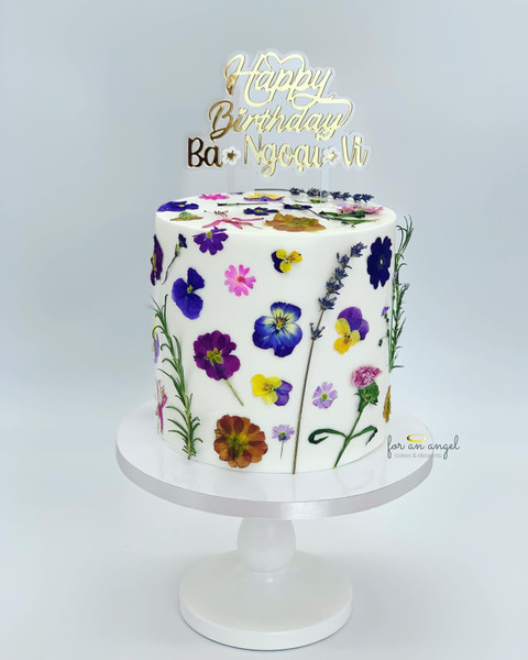 Cake Topper (Acrylic) - Happy Birthday Name - Double-layered