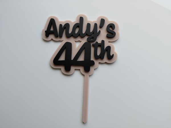 Cake Topper (Acrylic) - Double-layered Name and Age - Personalisable