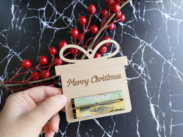 Christmas Ornament (Wood) - Money Holder - Personalisable