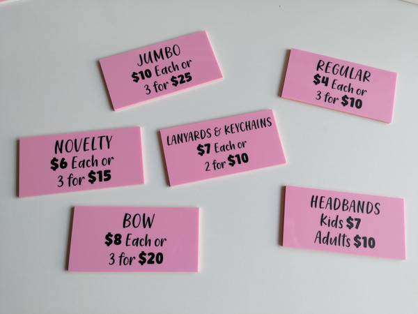 Price Tags (Acrylic) - Personalised
