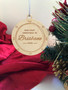 Christmas Ornament (Wood) - Our First Christmas In - Personalisable