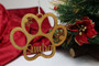 Christmas Pet Ornament (Wood) - Snowflake Paw Print - Personalisable