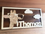 Cool Giraffe Name Sign (Wood) - Personalisable