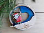 Multilayered Christmas Ornament (Wood & Acrylic) - Aussie Santa Surfing - Personalisable