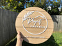 Shiplap Style Business Logo Disc Sign - (Wood & Acrylic) -  Personalisable