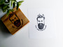 Face Rubber Stamp (Wood)