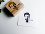 Face Rubber Stamp (Wood)