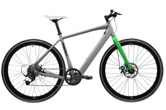 Grey and Green electric bike - Mango Dee Dee ebikes