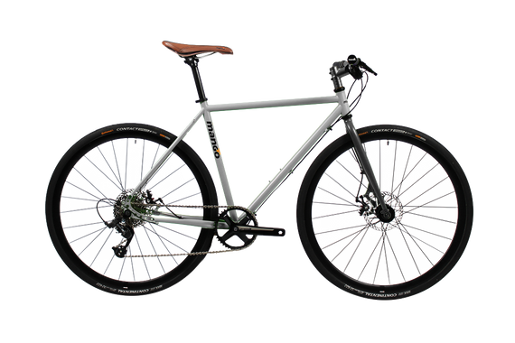 DO.GG Matte Grey - 9 Speed Disc Brake Commuter Road Bike - Geared Urban Bike