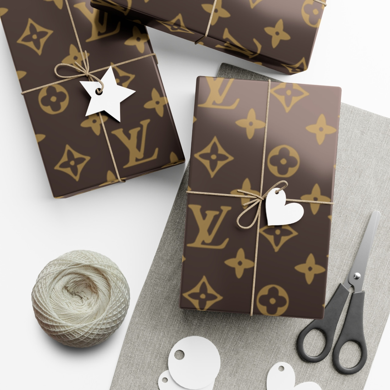Louis Vuitton, Other, Louis Vuitton Classic Gift Box Tissue Paper Sticker  Set New