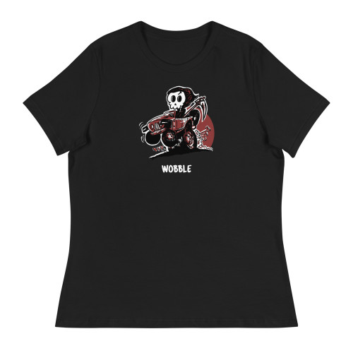 Wobble Women's Black Relaxed T-Shirt