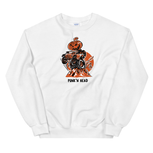 White Punk'n Head Unisex Sweatshirt