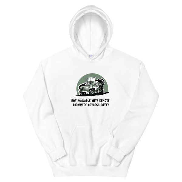 Not Available with Remote Proximity Keyless Entry White Unisex Hoodie