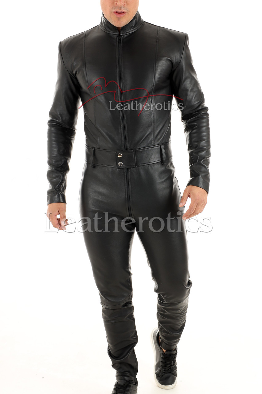 Buy Mens One Piece Leather Suit Custom Made | Leatherotics US