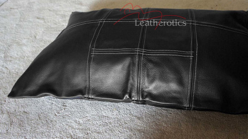 Panelled Leather Pillow Cover 1 Panelled Leather Pillow Cover 1