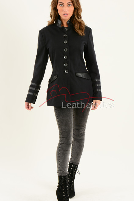 Ladies Black Cotton Jacket LBC 9 Ladies Black Cotton Jacket LBC 9