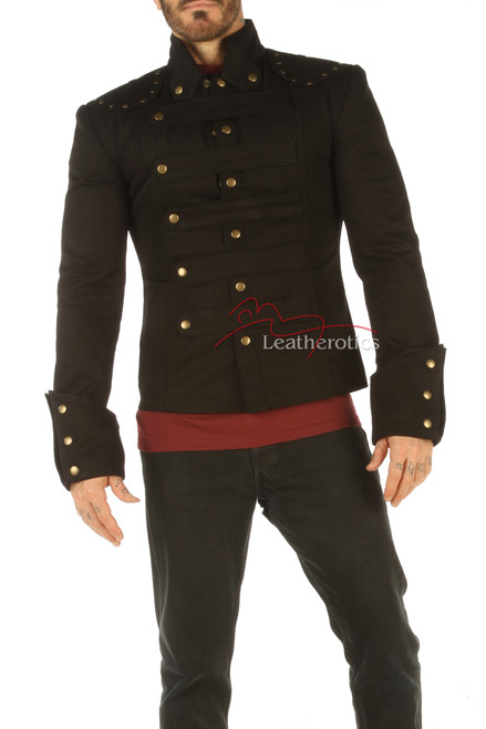 Men's Steampunk Military jacket - front Men's Steampunk Military jacket - front
