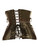 Black leather wide bondage corset belt with back lacing, product view