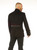 Men's black steampunk military jacket, back view