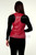 Red leather vest, back view