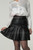 black leather pleated skirt Mini - front