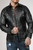 Side profile of Gents leather shirt showing tailored sleeve and fit