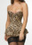 Leopard Print Corset Dress Steel Boned