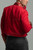 Men's red cotton cropped western jacket, back view