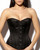 black satin corset front details