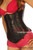 Black Under Bust Leather Corset Cupless tight lacing - front