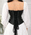 black Leather Gothic corset back lacing up with zip