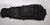 Black leather body bag sleepsack with straps, full length flat lay