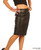 Black real leather pencil skirt, knee length, front view