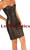 Black leather corset dress with front busk, front view