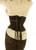 Black cotton corset belt with back lacing, back view