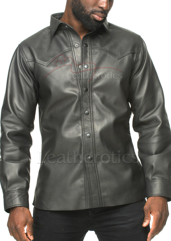 Gents Premium Matt Finish Leather Shirt