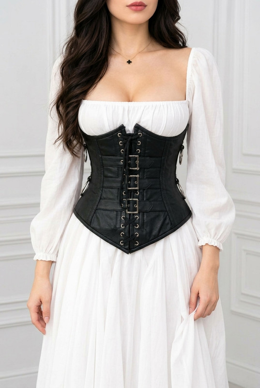 black gothic corset, Leatherotics Corsets