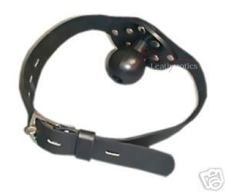 Leather ball gag in black colour